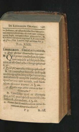 Tit. XXII. De Literarum Obligationibus.