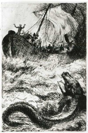 Ariel und das Schiff, Illustration zu Shakespeare "Sturm"