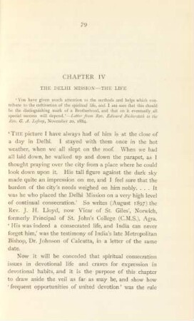 Chapter IV. The Delhi Mission - the life