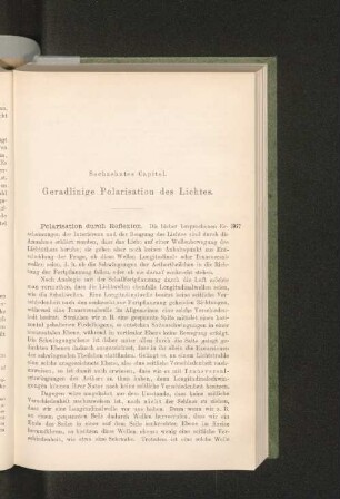 Sechzehntes Capitel. Geradlinige Polarisation des Lichtes.