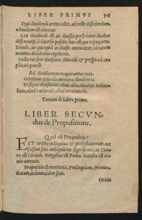 Liber Secundus de Propositione.