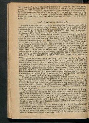 La declamación en el siglo XX.