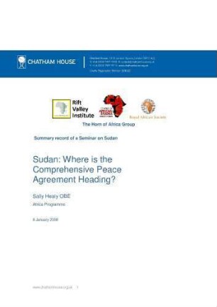 Sudan: where is the comprehensive peace agreement heading?