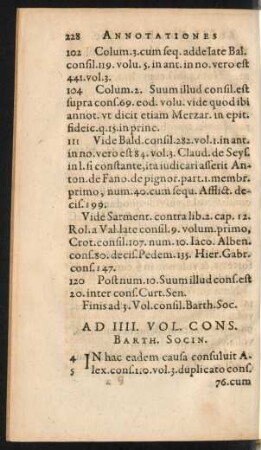 Ad IIII. Vol. Cons. Barth. Socin.