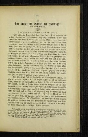 ¬Der¬ Lehrer als Wächter der Gesundheit : (Schluß)