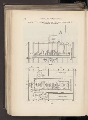 Fig. 327-330. Passagierboot "Neptun" mit 50 PS Sauggasanlage von Benz & Co., Mannheim.