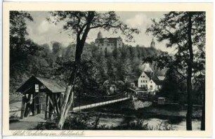 Rochsburg. Schloss und Schwankender Steg