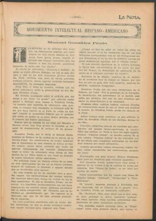 Movimiento intelectual hispano-americano : Manuel González Prada