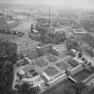 Zwinger und Innere Altstadt von Dresden : Blickrichtung Osten