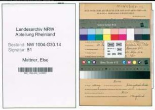 Entnazifizierung Else Mattner , geb. 24.07.1913 ()
