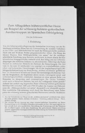 Zum Alltagsleben frühneuzeitlicher Heere am Beispiel der schleswig-holstein-gottorfischen Auxiliartruppen im Spanischen Erbfolgekrieg