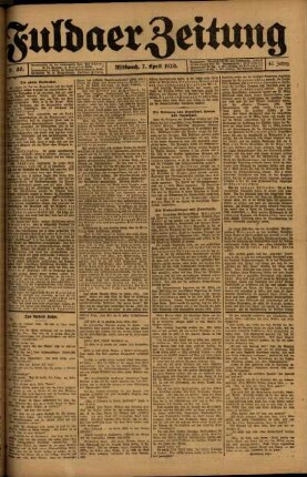 Ausgabe vom Mittwoch, den 07. April 1920.