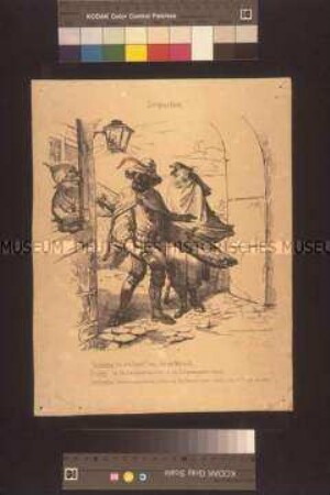 Karikatur mit Bezug auf die Herbstunruhen in Frankfurt 1848 (?)