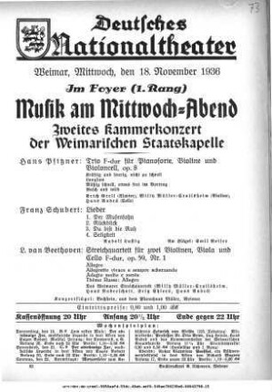 Musik am Mittwoch-Abend Zweites Kammerkonzert