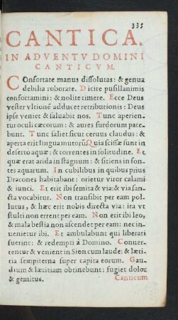 Cantica. In Adventu Domini Canticum.