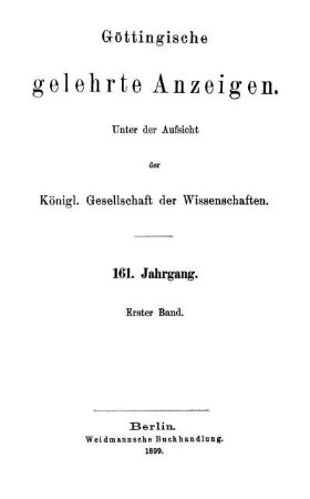 161,1: Göttingische gelehrte Anzeigen