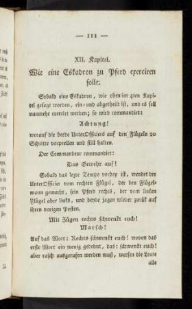 111 XII. Wie eine Eskadron zu Pferde exerciren solle