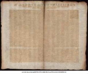 Christianus Wildvogel, D. Consilarius Saxo-Vinar. Aulicus Et Antecessor In Academia Ienensi Et Collegii Iuridici h.t. Decanus, Lectori Salutem : Rerum gestarum memoriam servare, longissimis ab hinc temporibus semper Magistratuum quam maxime incubuit officio ... Iuvenis Joh. Daniel Herpfer, Hanoviensis ... P.P. Ienae, die XIV. Januar. A.O.R. M.DC. XCIV.