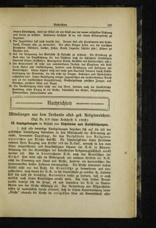 Mitteilungen aus dem Verbande akad. geb. Religionslehrer