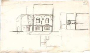 Hildebrand, Adolf von; Brunnenskizzen aus der frühen Zeit - Gebäude (Grundrisse, Schnitt)