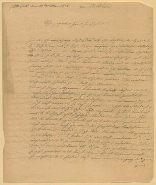 Ignaz von Döllinger (1799-1890) Nachlass: Brief von Otto von Lassaulx an Johann Adam Möhler - BSB Döllingeriana IV. Lassaulx, Otto von an Möhler, Johann Adam