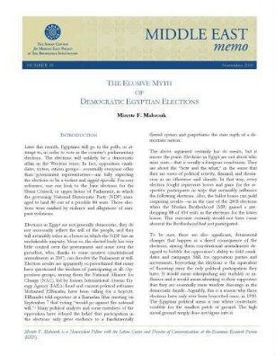 The elusive myth of democratic Egyptian elections