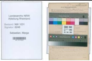 Entnazifizierung Marga Sebastian , geb. 25.05.1910 ()