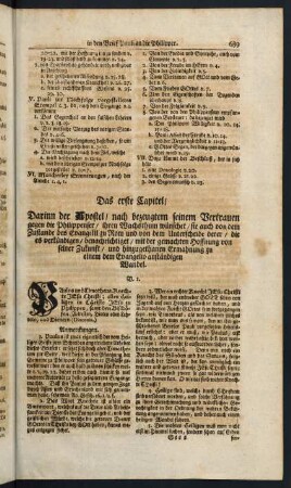 689-705, Das erste Capitel