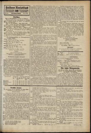 Zweite Ausgabe vom Samstag, den 13. März 1915.