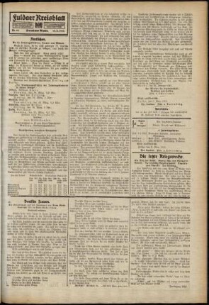 Zweite Ausgabe vom Samstag, den 13. März 1915.