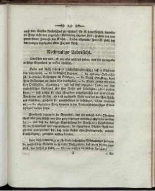 Nochmalige Uebersicht.