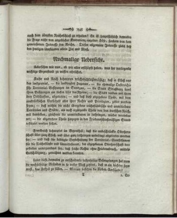 Nochmalige Uebersicht.