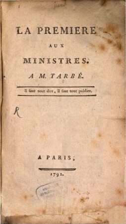 La première aux ministres