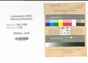 Entnazifizierung Josef Mathieu , geb. 05.09.1901 ()