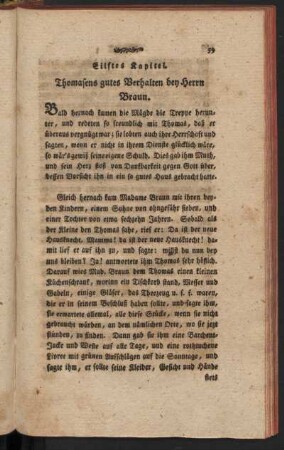 Eilftes Kapitel. Thomasens gutes Verhalten bey Herrn Braun