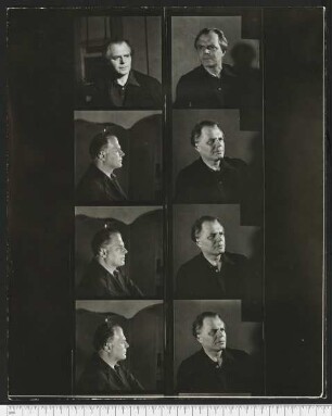 Kontaktabzüge von Porträtaufnahmen Fritz von Unruh