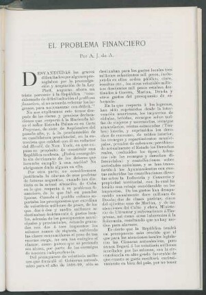 El problema financiero.