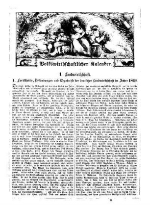 Landwirthschaft : Landwirtschaftlicher Kalender