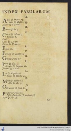 Index Fabularum.