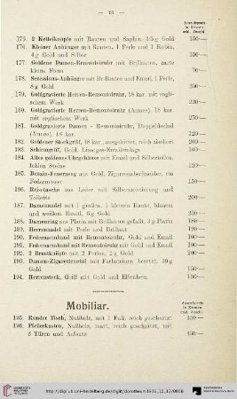 Mobiliar (Nr. 195-234)