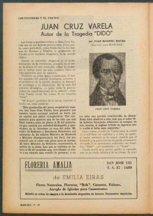 Juan Cruz Varela : Autor de la tragedia "Dido" - Los proceres y el teatro