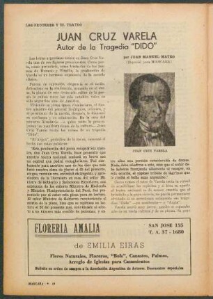 Juan Cruz Varela : Autor de la tragedia "Dido" - Los proceres y el teatro