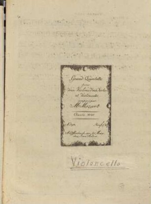 Grand quintetto pour deux violons, deux violes et violoncelle : oeuvre 33me
