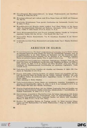 Arbeiten in Silber (Nr. 512-584)