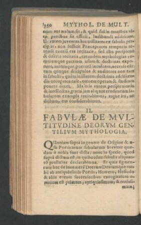 II. Fabulae De Multitudine Deorum Gentilium Mythologia.