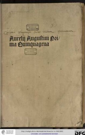 Aurelii Augustini prima quinquagena.