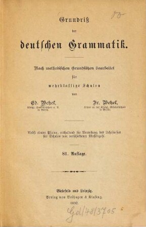 Grundriss der deutschen Grammatik
