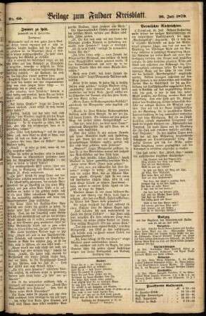 Zweite Ausgabe vom Samstag, den 26. Juli 1879.