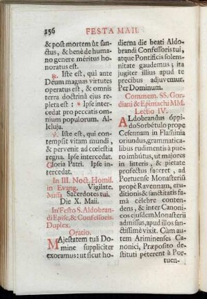 Die X. Maii. In Festo S. Aldobrandi Episc. & Confessoris. Duplex. - die XX. Maii. In Festo S. Ivonis Episc. & Conf. Duplex.