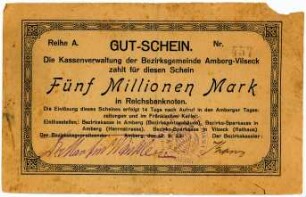 Geldschein / Notgeld, 5 Millionen Mark, 12.9.1923